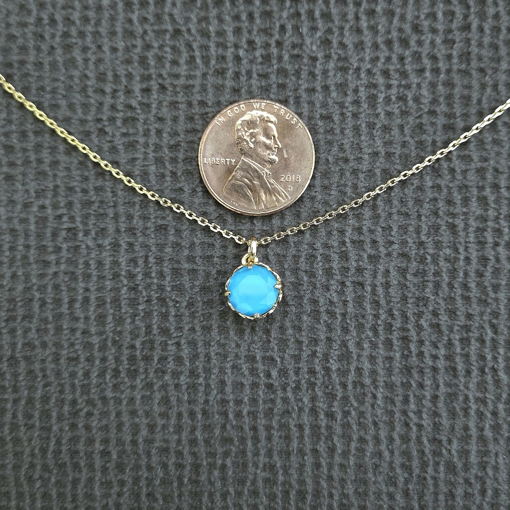 Kate Spade♠️ "That Sparkle" Turquoise🩵 Pendant Necklace - NWT - Picture 8 of 16